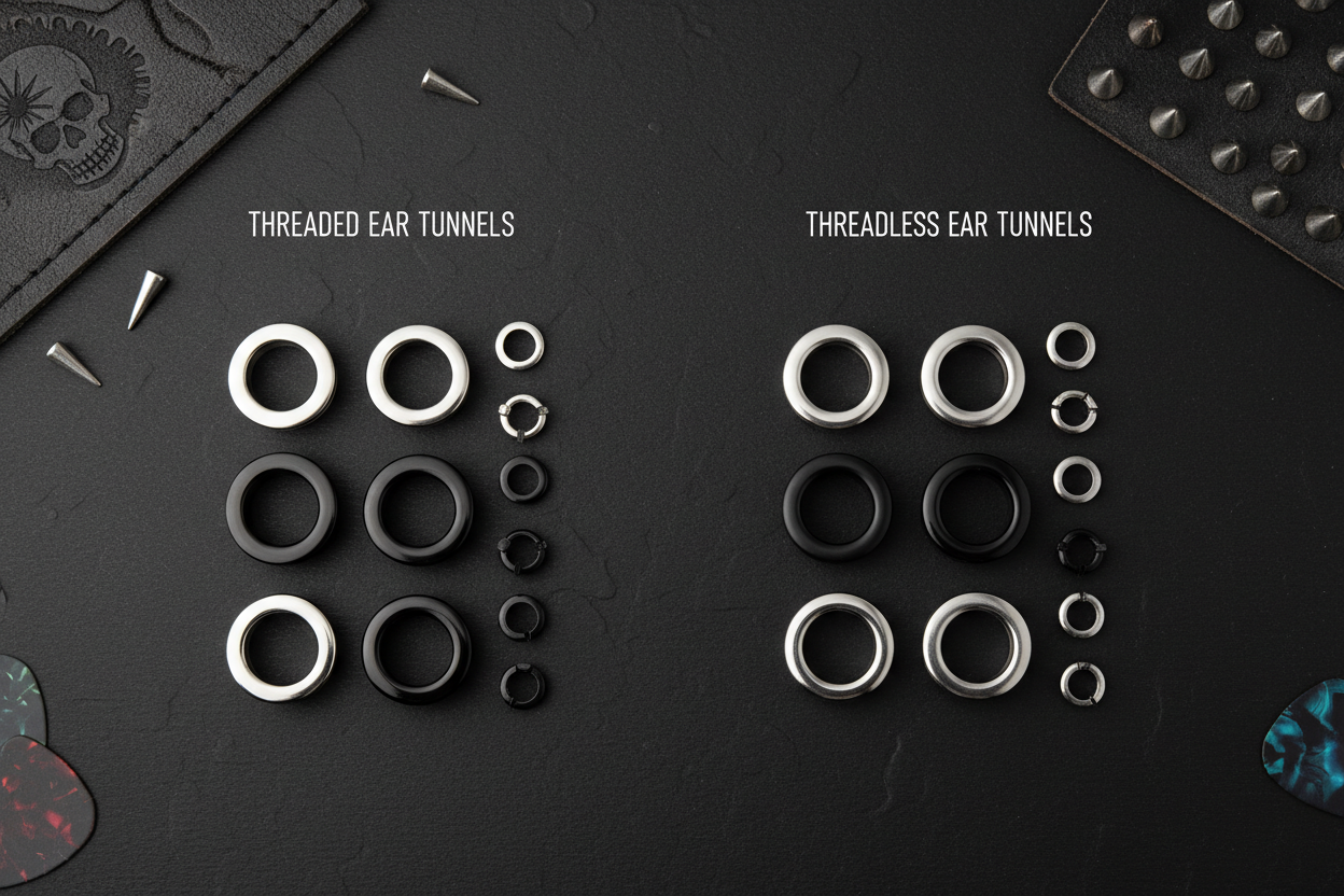 Threaded vs Threadless Ear Tunnels