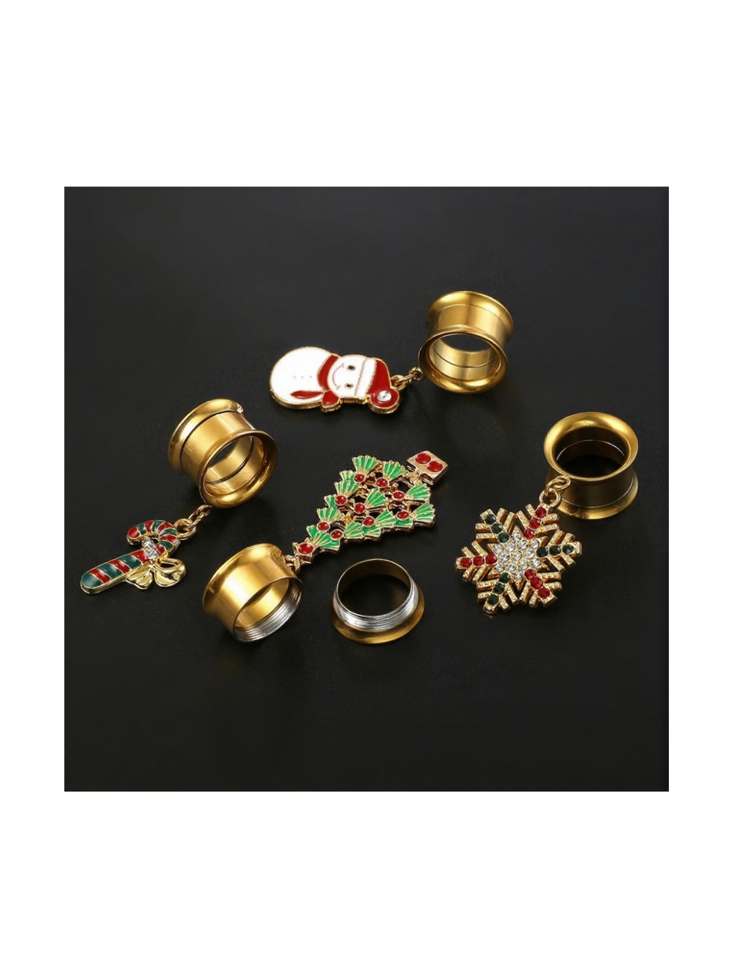 Christmas Dangle Ear Tunnels – Holiday Collection