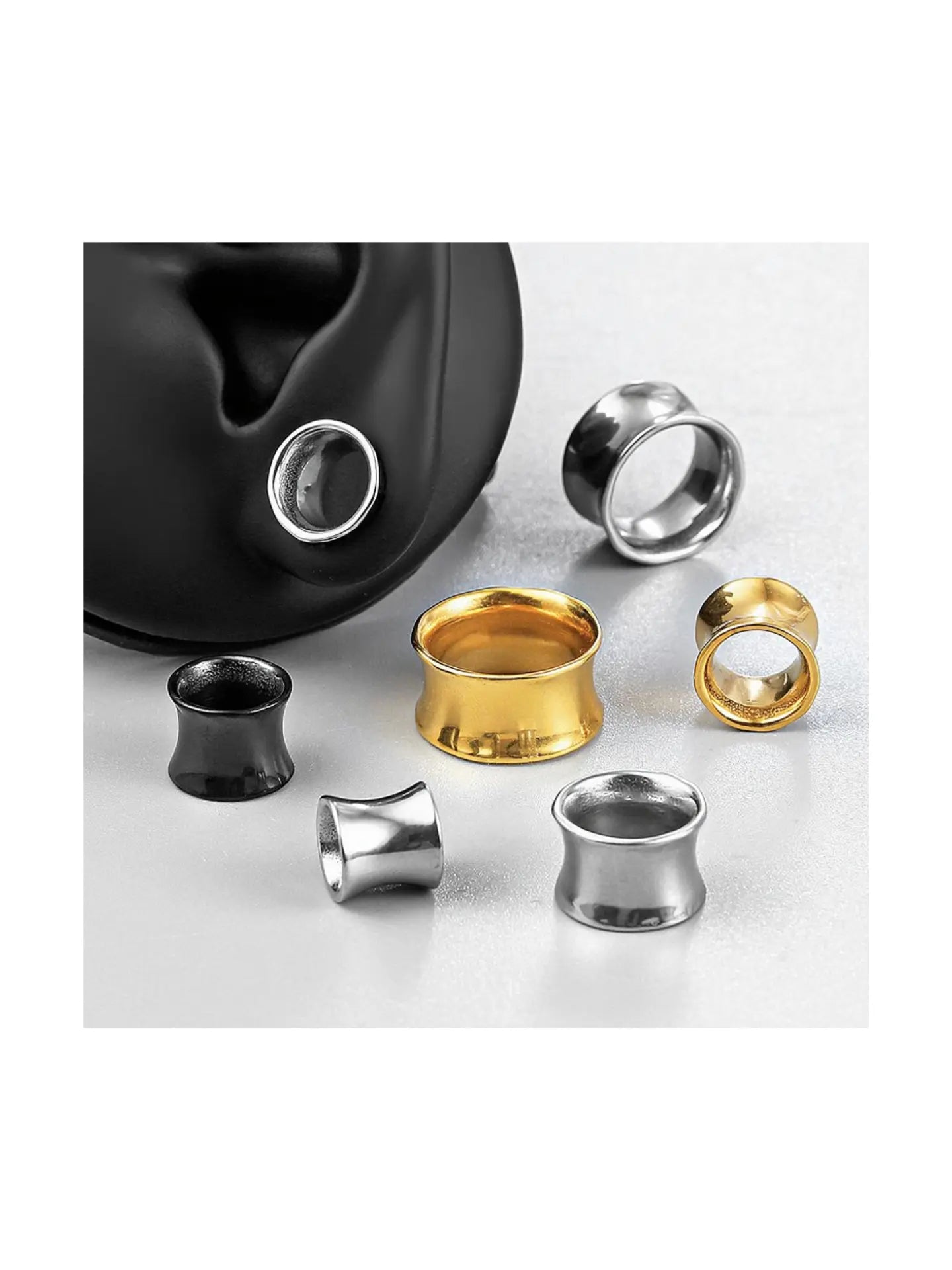 Double Flared Stainless Steel Ear Tunnels – PVD Vacuum Plated