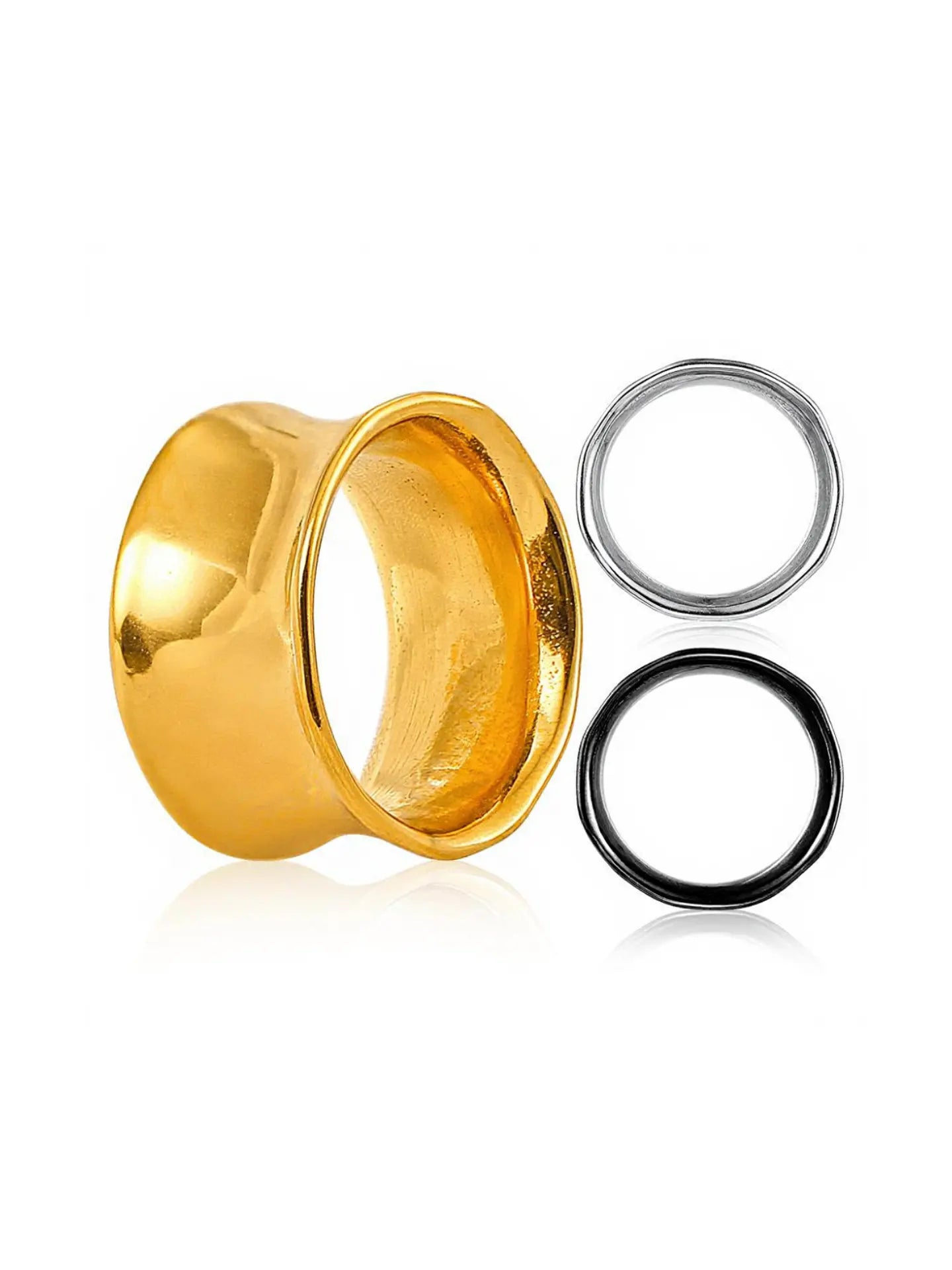 Double Flared Stainless Steel Ear Tunnels – PVD Vacuum Plated