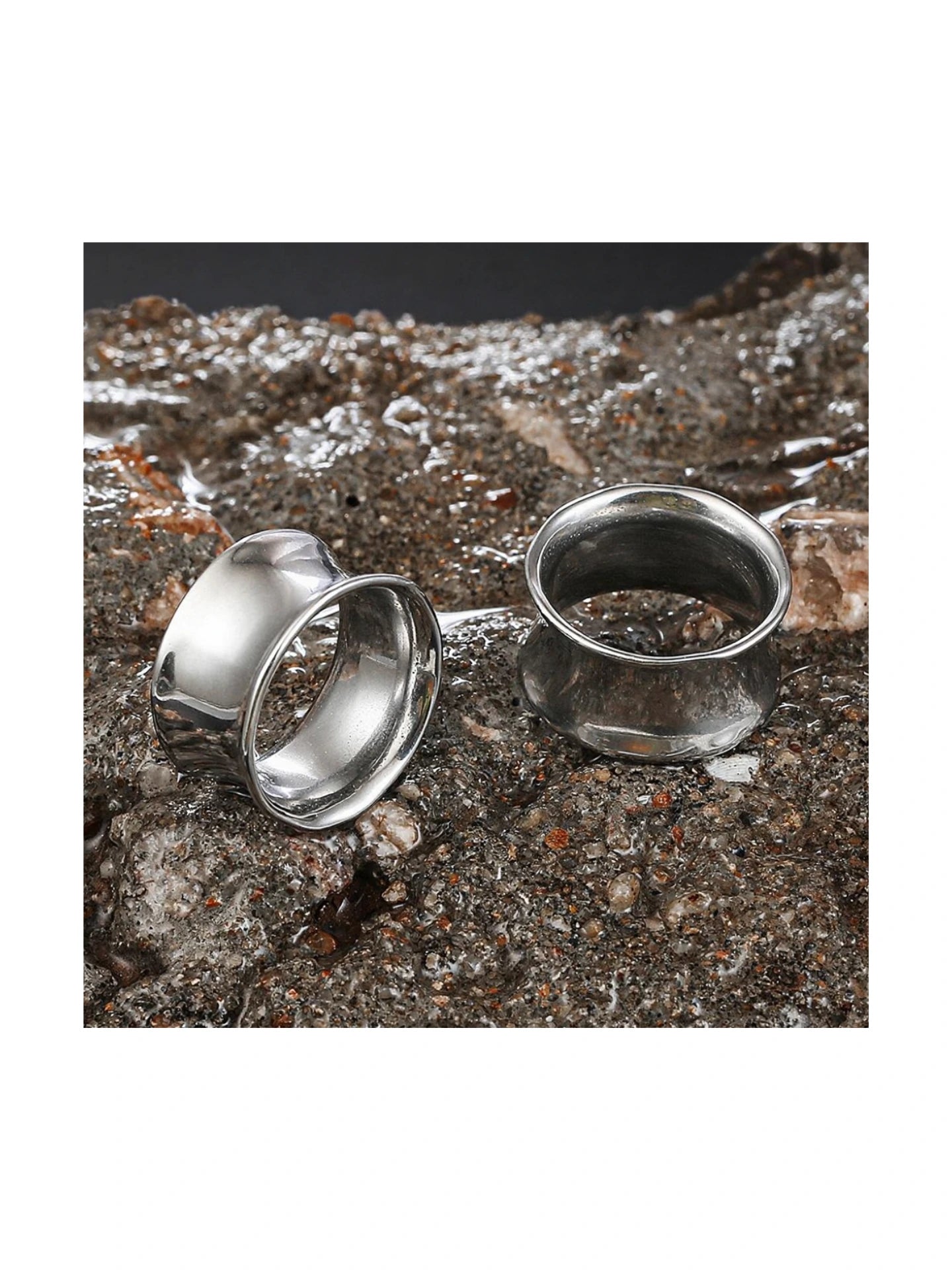 Double Flared Stainless Steel Ear Tunnels – PVD Vacuum Plated