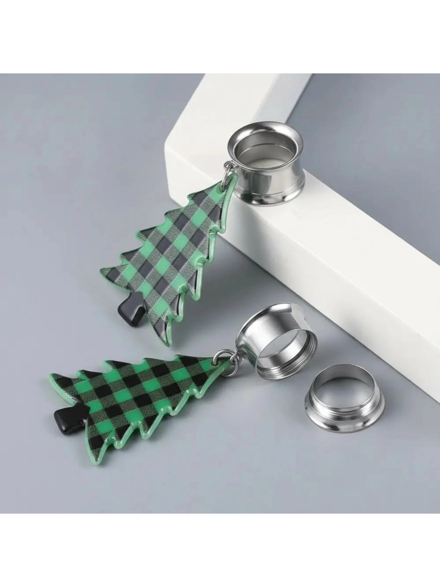 Christmas dangle ear tunnels