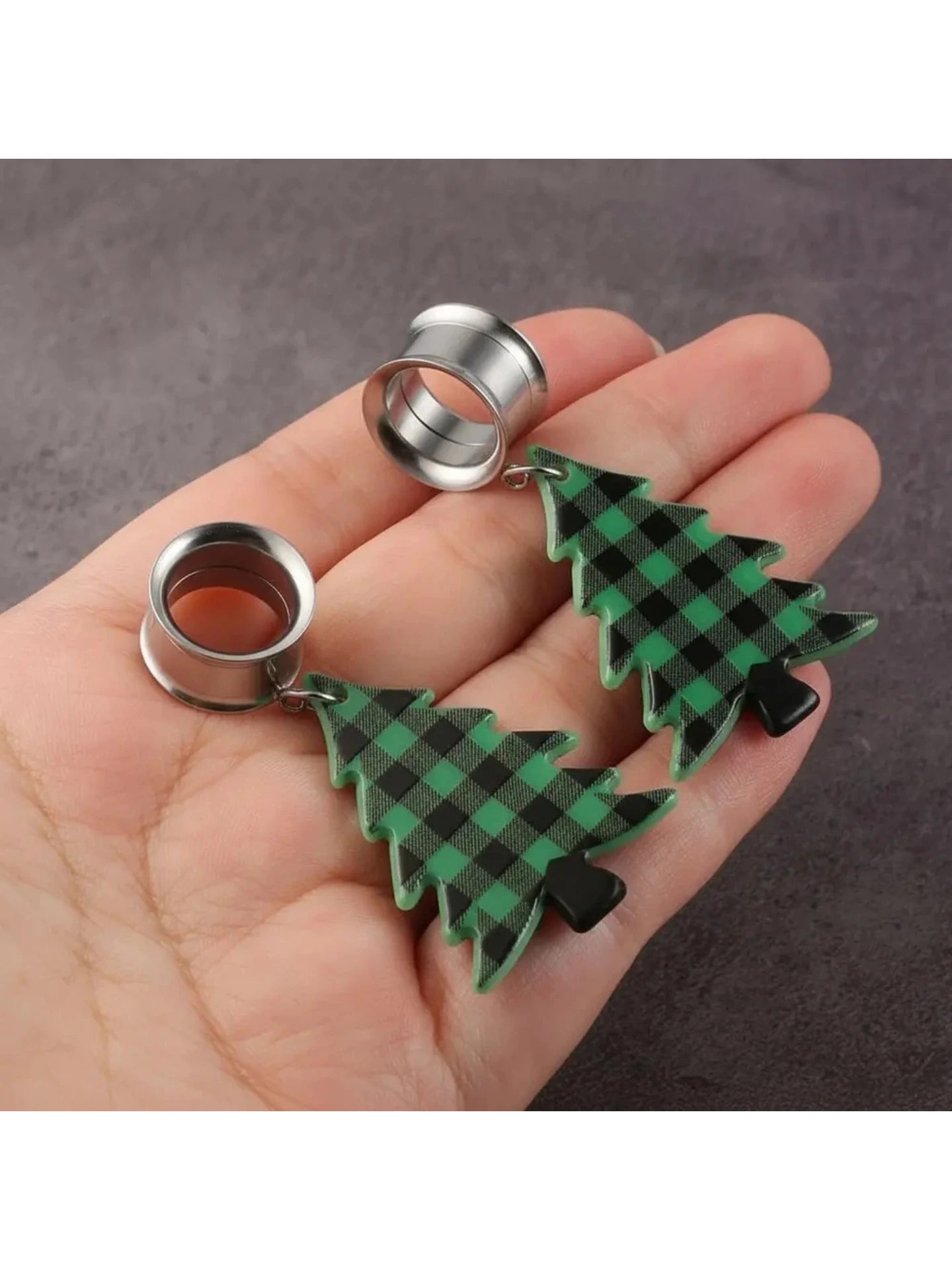 Christmas dangle ear tunnels