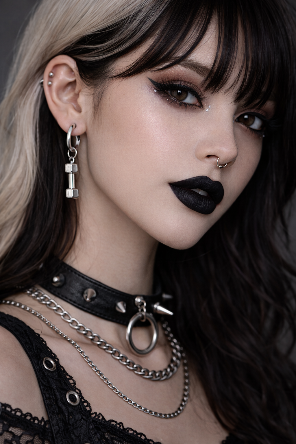 Mini Dumbbell Dangle Hoop Earrings