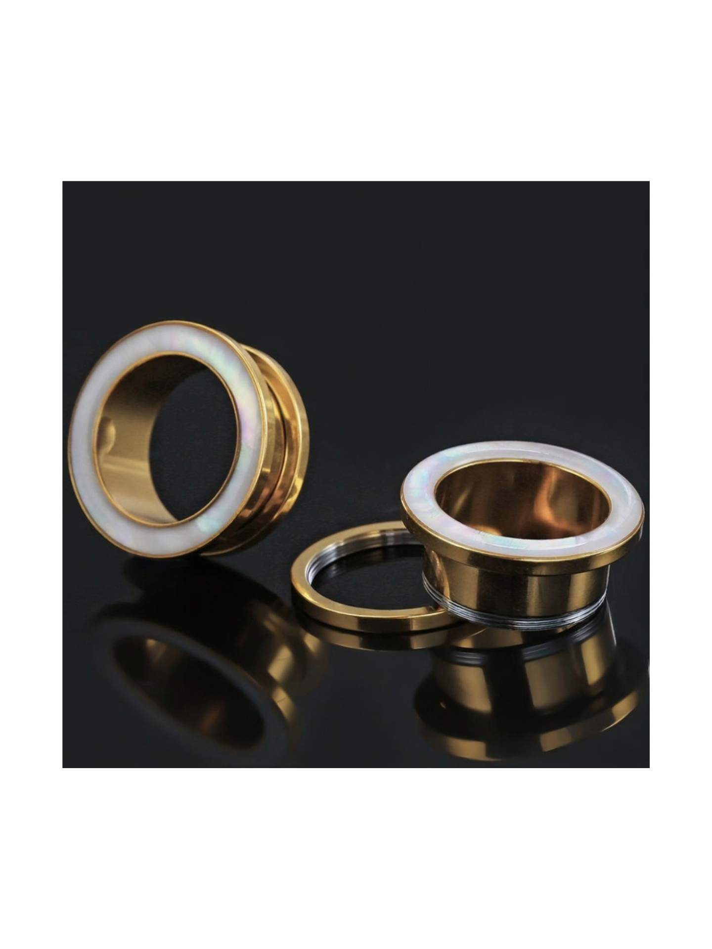 Opalite Inlay Ear Tunnels