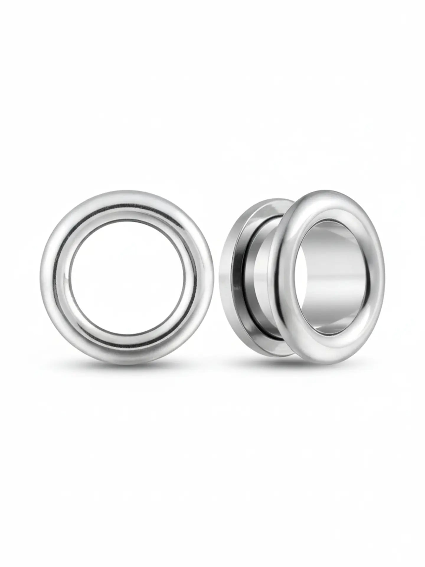 Polished Round Flare Ear Tunnels