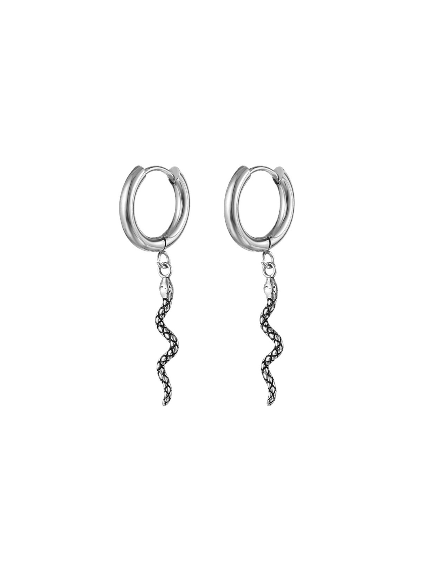 PunkPlugs Snake Dangle Hoop Earrings