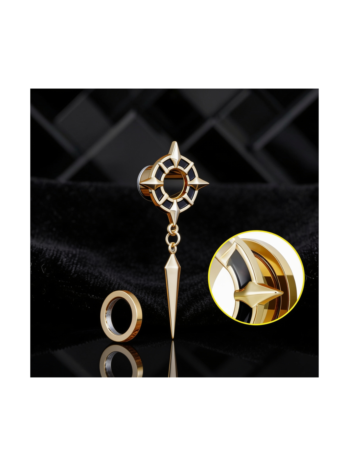 Starburst Spike Dangle Ear Tunnels