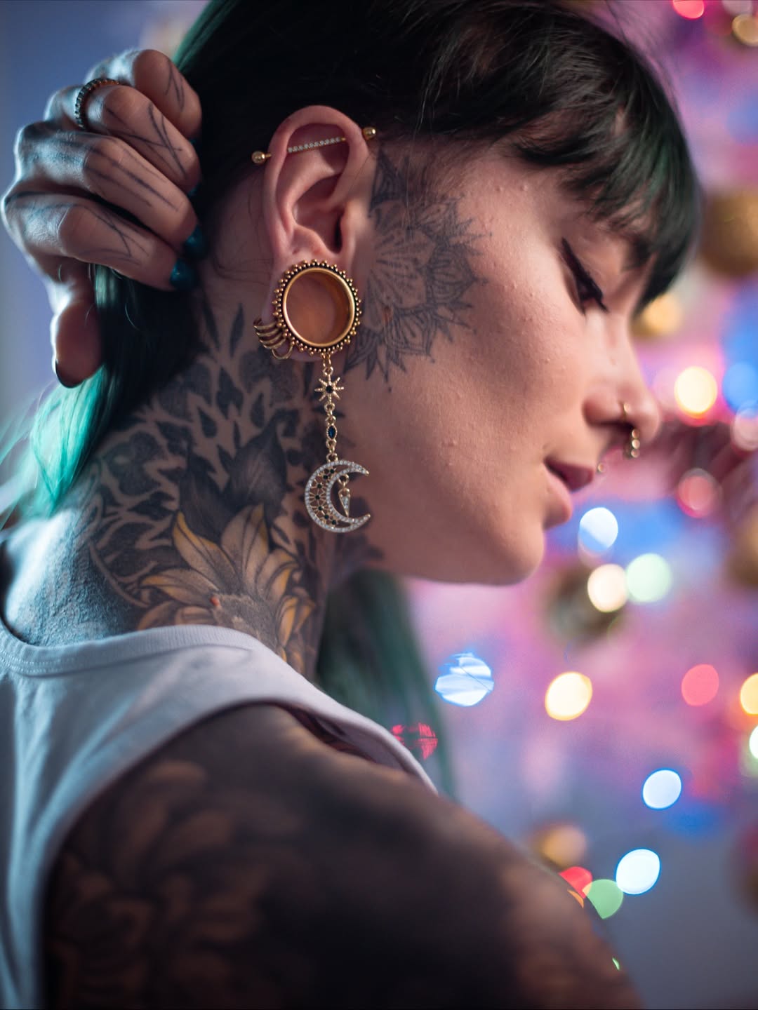 Dangle Tunnel Earrings