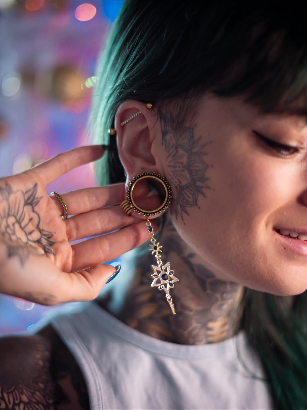 Dangle Tunnel Earrings