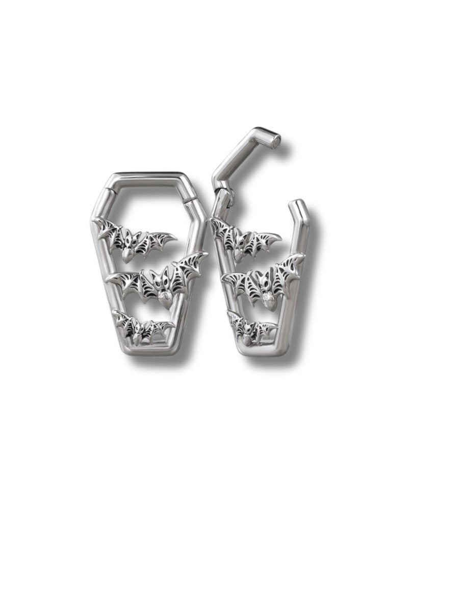 PunkPlugs Dancing Bats Ear Weights and HangersGoldCoffin - 4g (5mm) - PunkPlugs