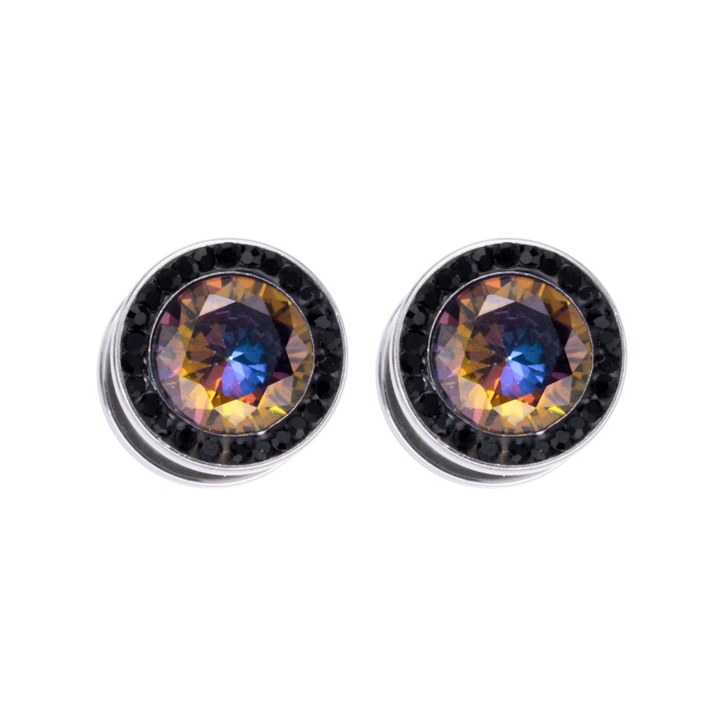 PunkPlugs Dazzling Convex Threaded Ear PlugsBlack2g (6mm) - PunkPlugs