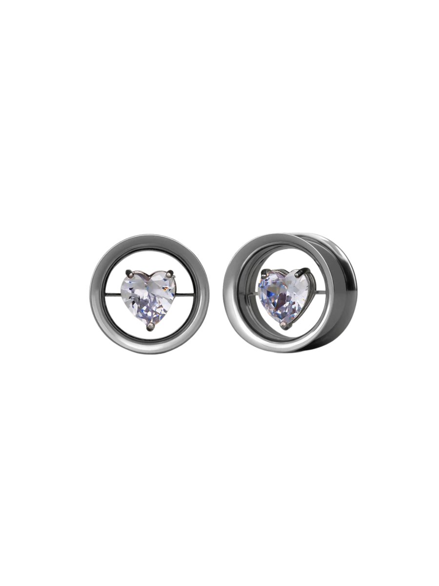Punkplugs Diamond Ear Gauges TunnelsSilver0g (8mm) - PunkPlugs
