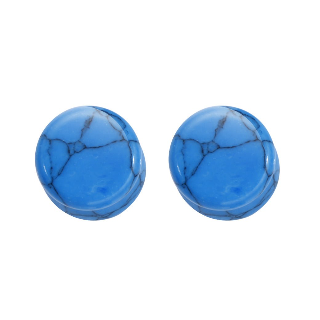 PunkPlugs Natural Stone Ear PlugsBlue2g (6mm) - PunkPlugs