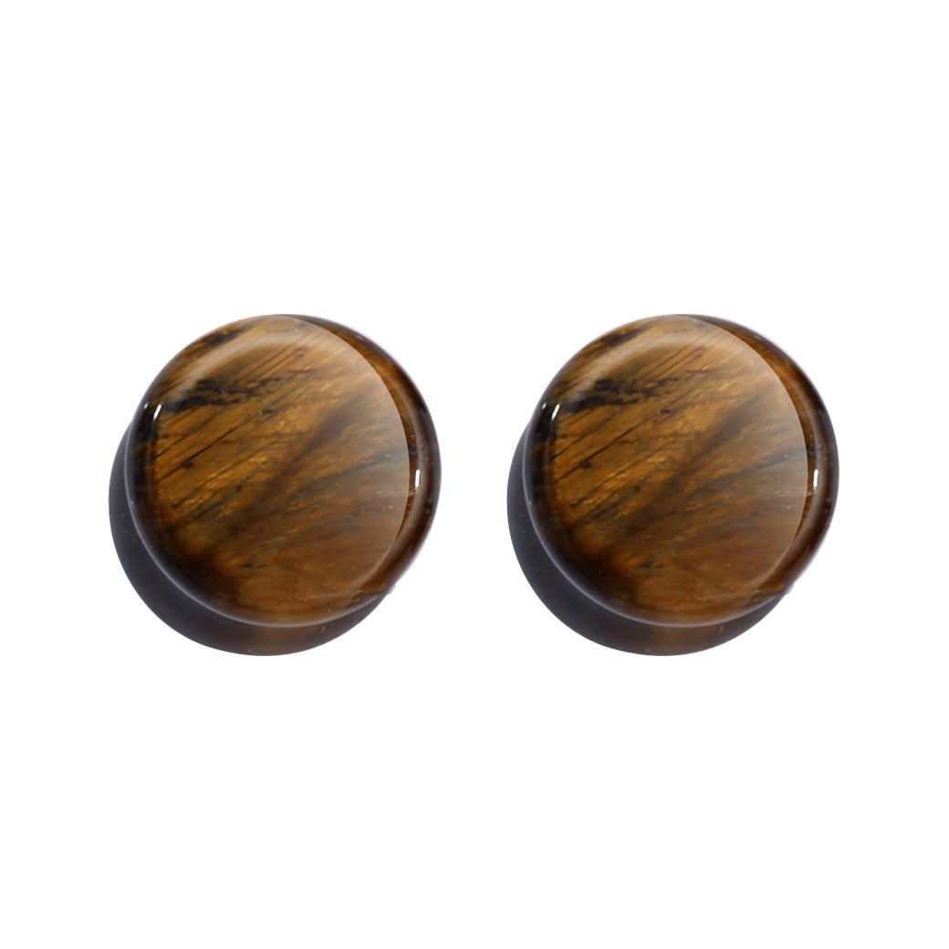PunkPlugs Natural Stone Ear PlugsGold2g (6mm) - PunkPlugs