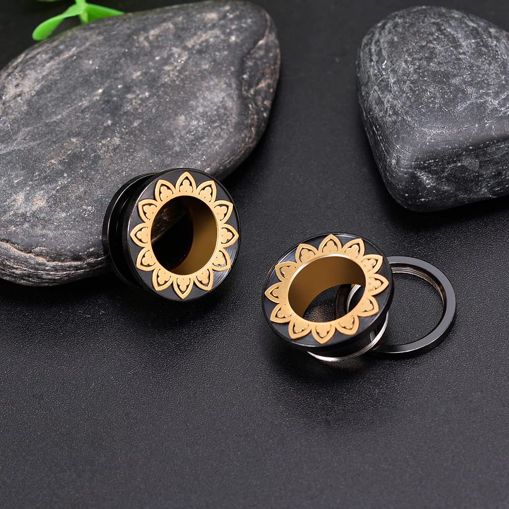 PunkPlugs Petal Rim Ear TunnelsColorful Pattern0g (8mm) - PunkPlugs