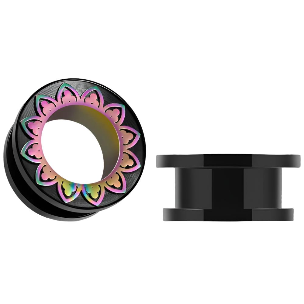 PunkPlugs Petal Rim Ear TunnelsColorful Pattern0g (8mm) - PunkPlugs