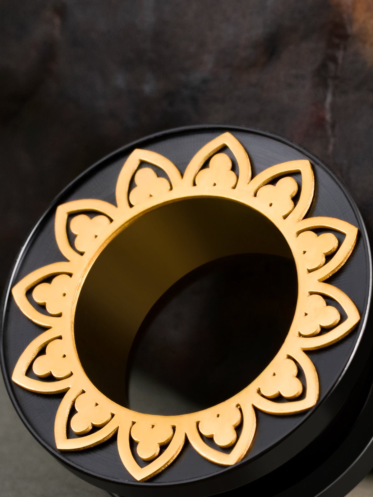 PunkPlugs Petal Rim Ear TunnelsGold Pattern 10g (8mm) - PunkPlugs