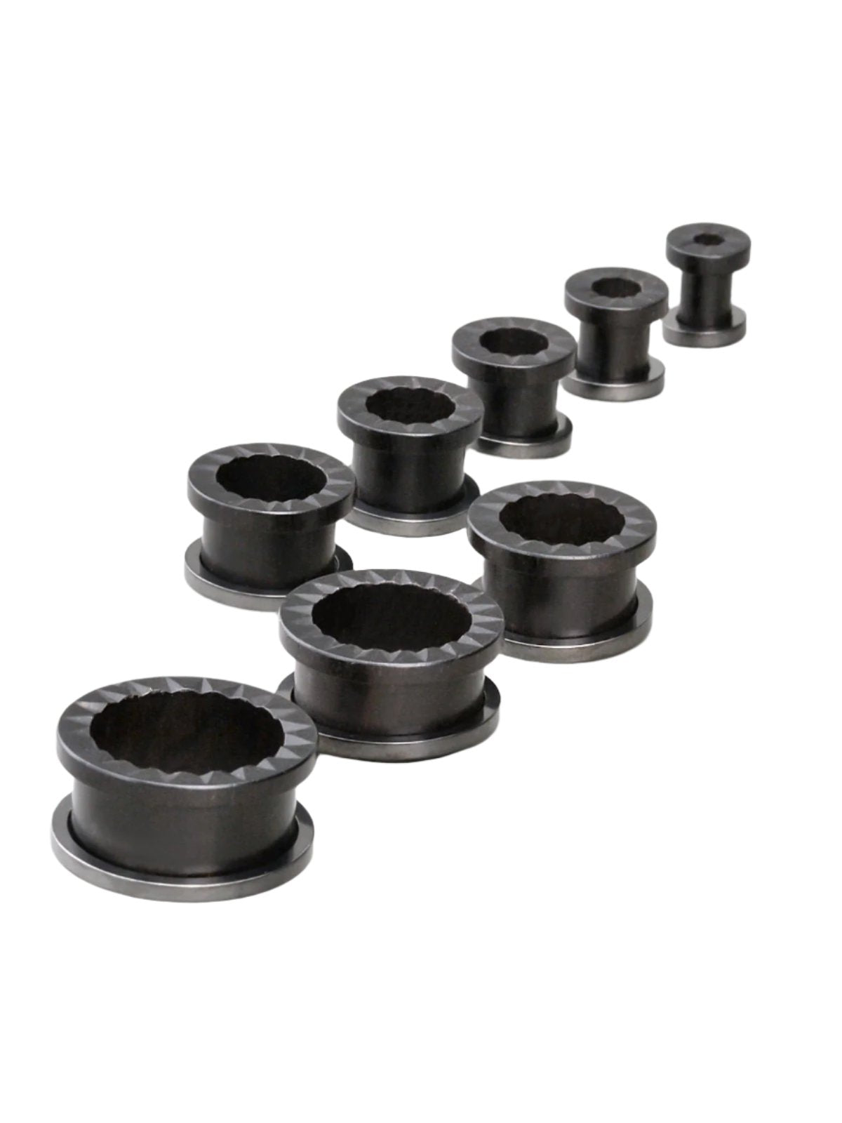 PunkPlugs Pulley Teeth Wooden Ear TunnelsBlack2g (6mm) - PunkPlugs