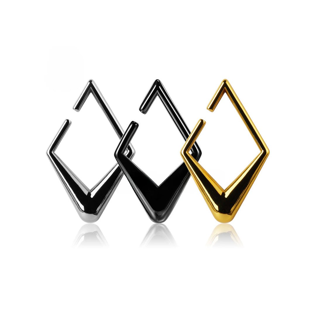 PunkPlugs Rhombic Stainless Ear Hangers (Weights)SilverSingle (1 piece) - PunkPlugs