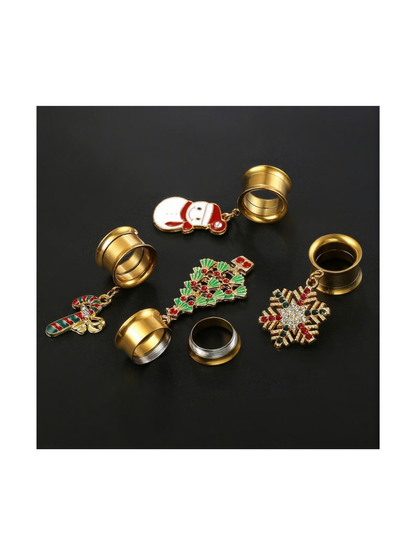 Christmas Dangle Ear Tunnels – Holiday Collection