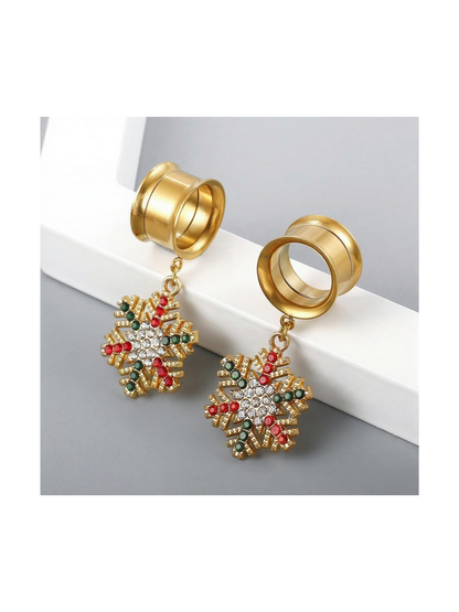 Christmas Dangle Ear Tunnels – Holiday Collection