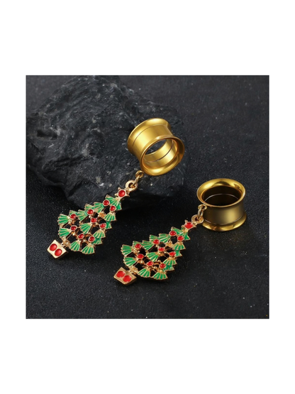 Christmas Dangle Ear Tunnels – Holiday Collection