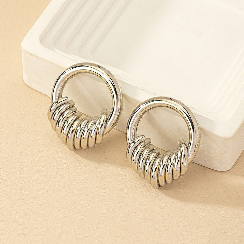 Coil Spiral Hoop Earrings