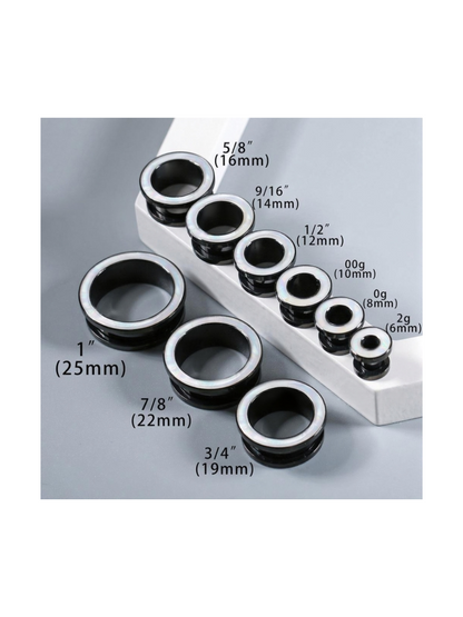 Opalite Inlay Ear Tunnels