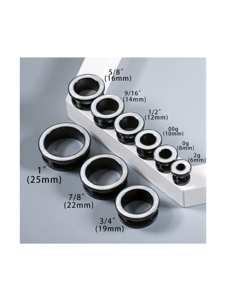 Opalite Inlay Ear Tunnels