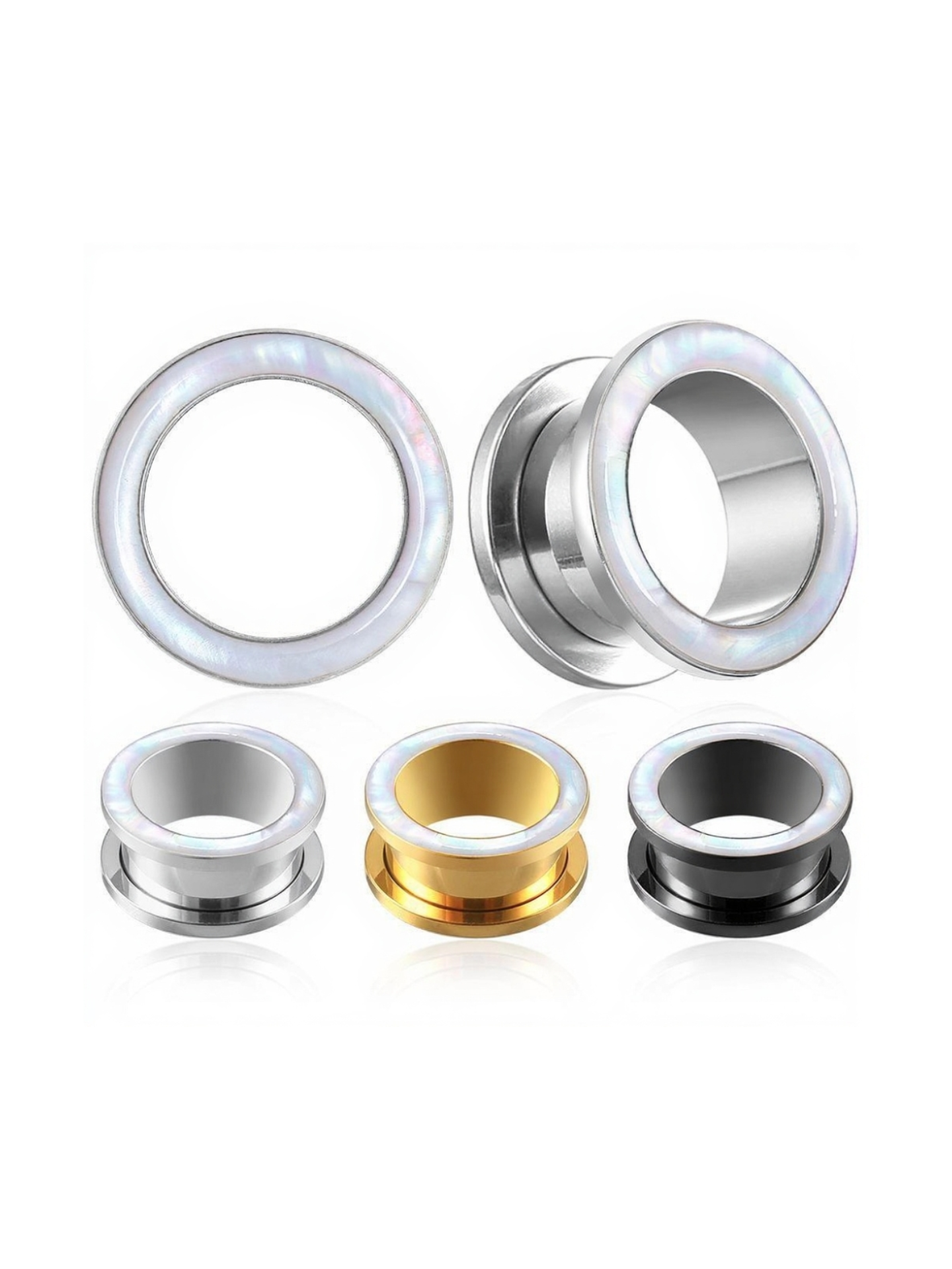 Opalite Inlay Ear Tunnels