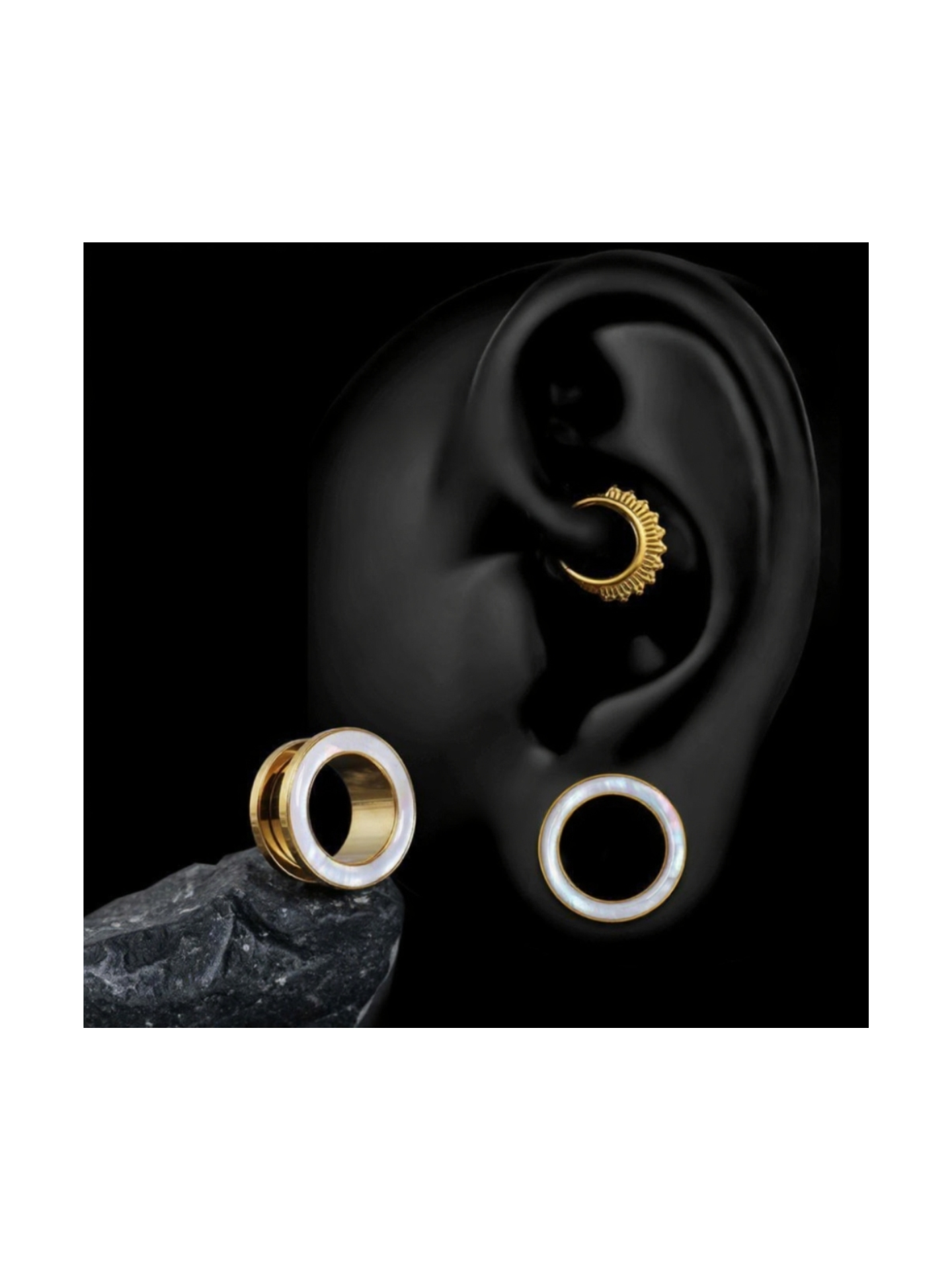 Opalite Inlay Ear Tunnels