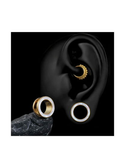 Opalite Inlay Ear Tunnels