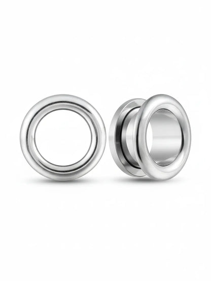 Polished Round Flare Ear Tunnels