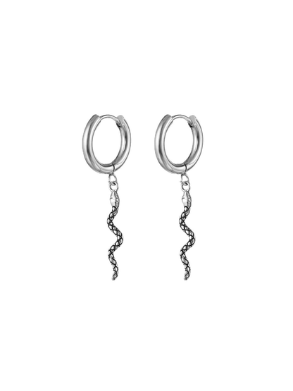 PunkPlugs Snake Dangle Hoop Earrings