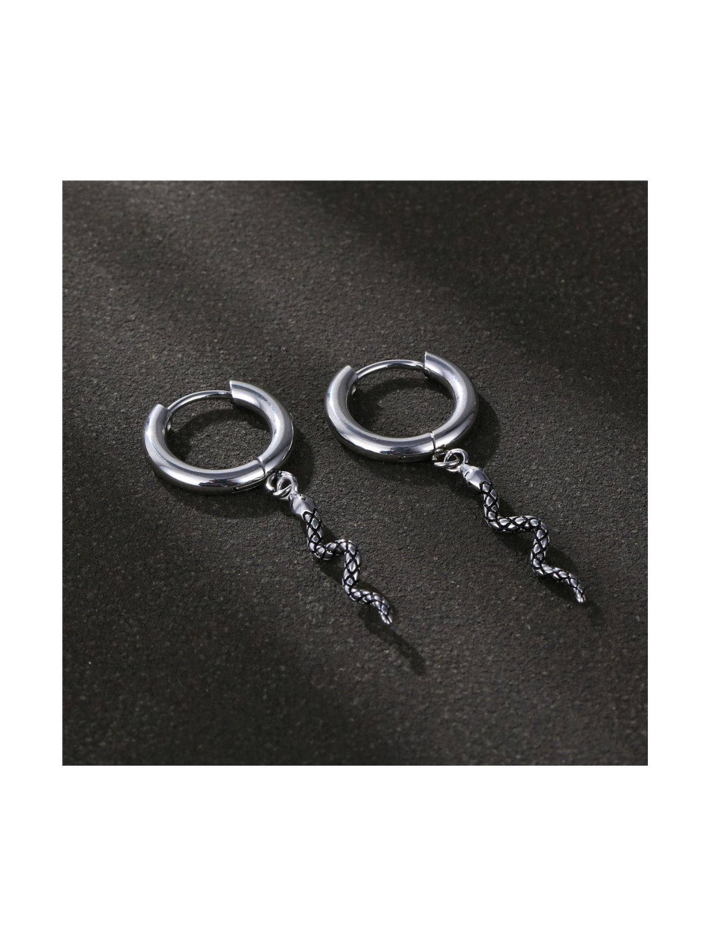 PunkPlugs Snake Dangle Hoop Earrings