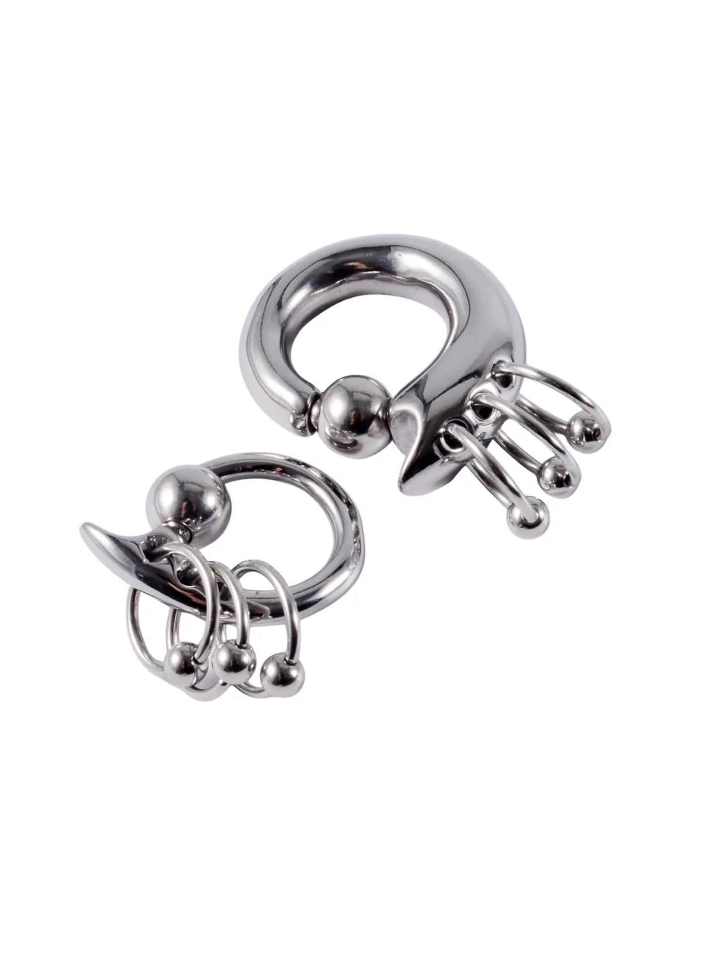 PunkPlugs Triple Stacked Bead Rings Ear Hangers/Septum Rings