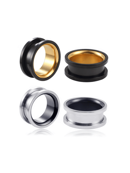 dual color flate flared ear tunnels