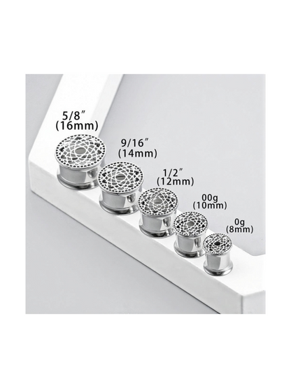 Sacred Web Mandala Threaded Ear Tunnels