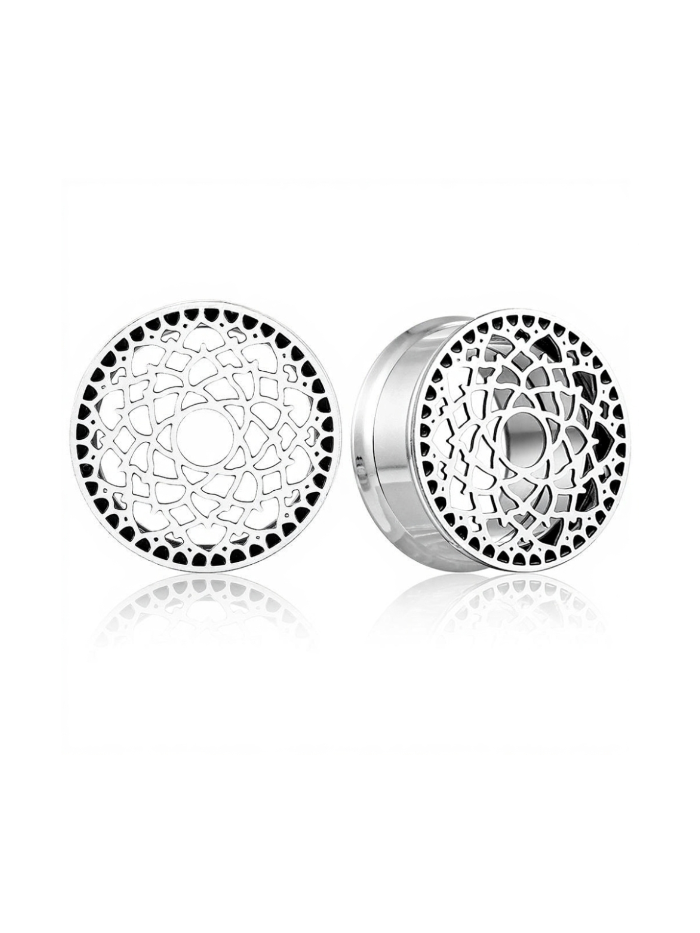 Sacred Web Mandala Threaded Ear Tunnels