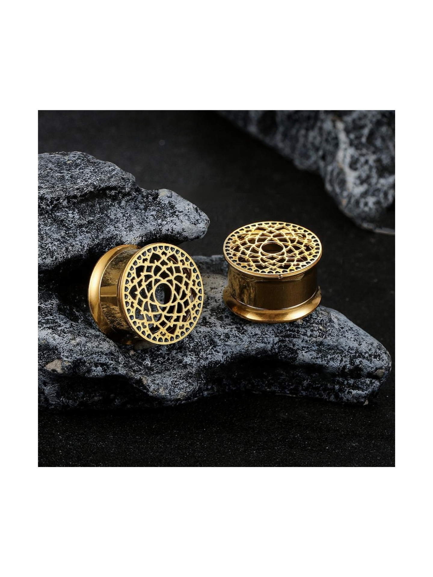 Sacred Web Mandala Threaded Ear Tunnels