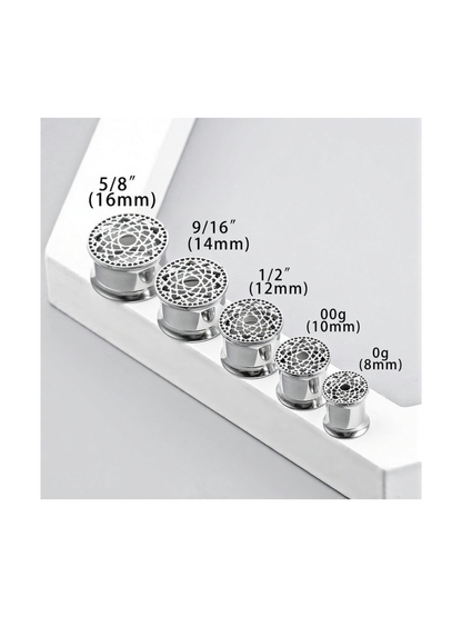 Sacred Web Mandala Threaded Ear Tunnels