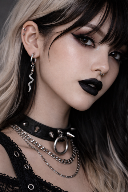 Snake Dangle Hoop Earrings