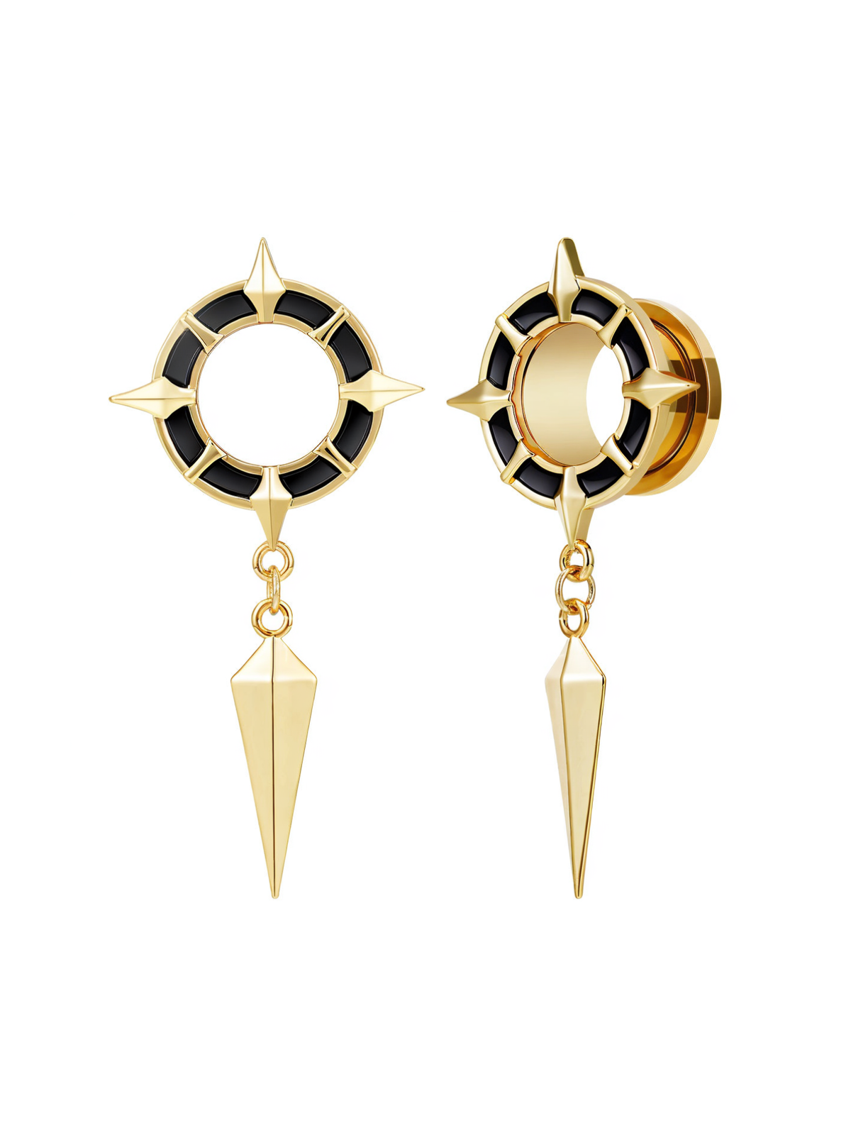 Starburst Spike Dangle Ear Tunnels