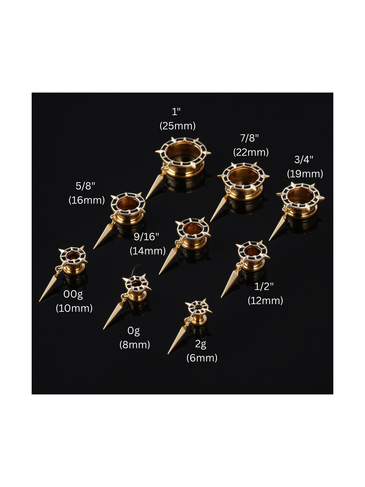 Starburst Spike Dangle Ear Tunnels