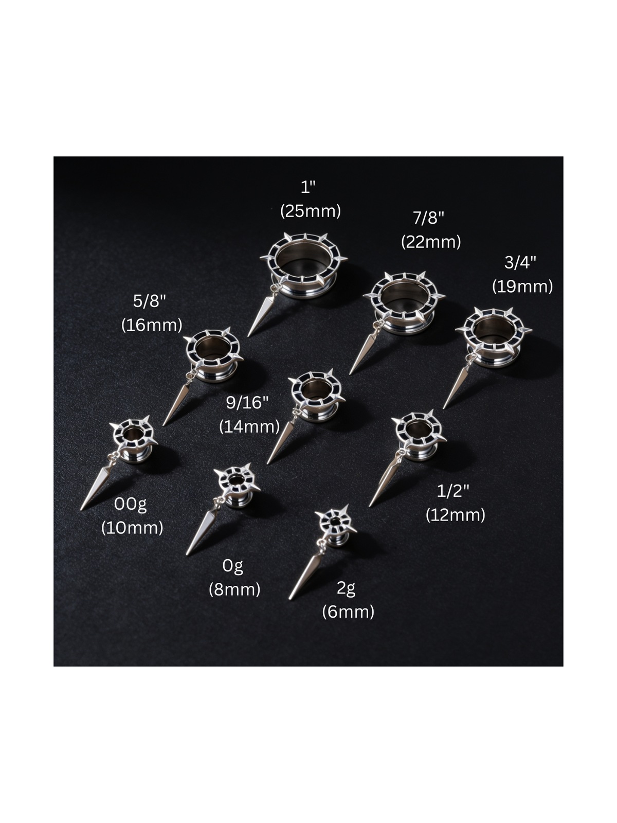 Starburst Spike Dangle Ear Tunnels