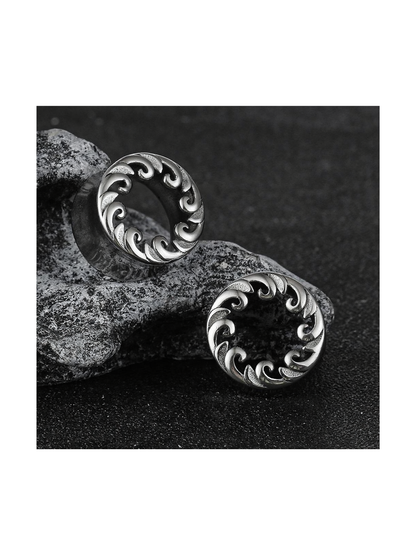Écarteurs d'Oreille en Acier Inoxydable à Motif Vague – Plaqué sous Vide PVD