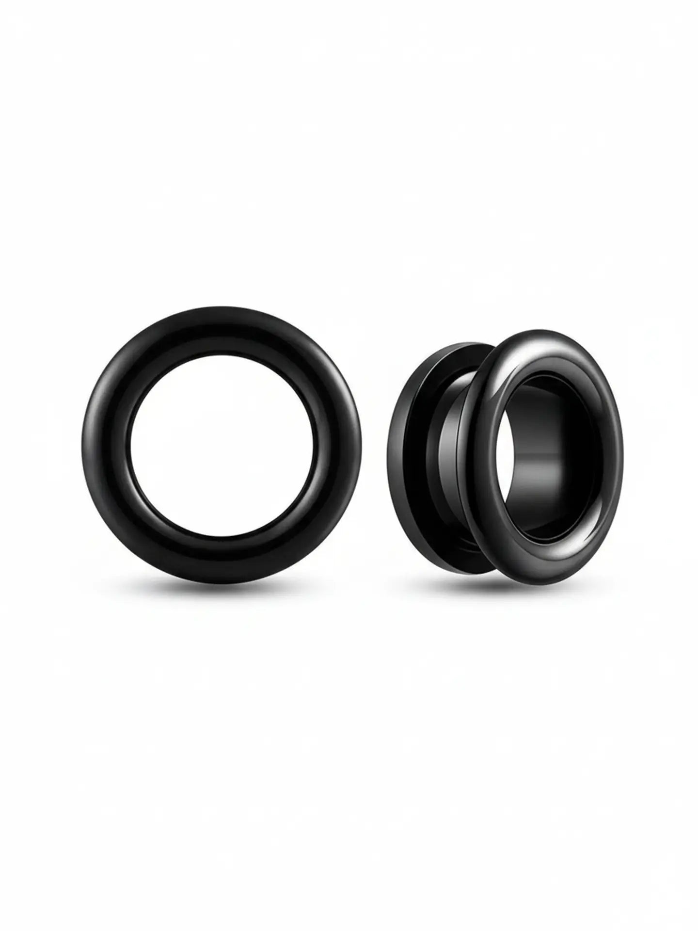 polished round flare ear tunnels for stretched ears