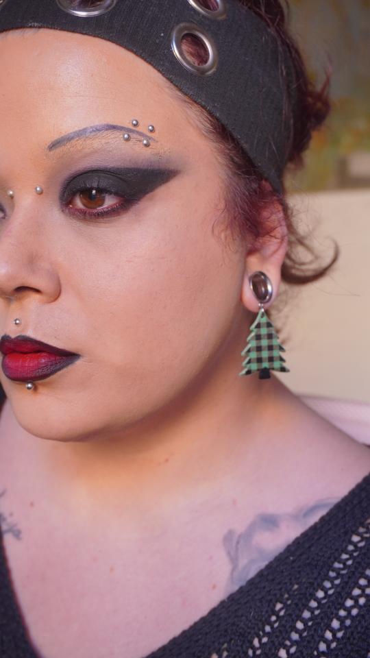 Christmas dangle ear tunnels