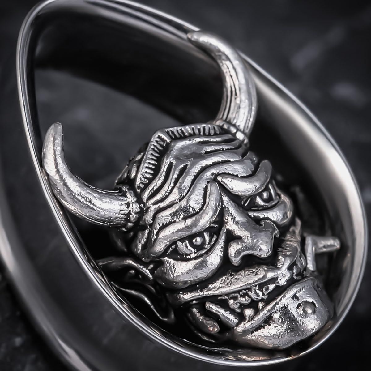 Clearance! Hannya Mask Ear TunnelsGold9/16" (14mm) - PunkPlugs